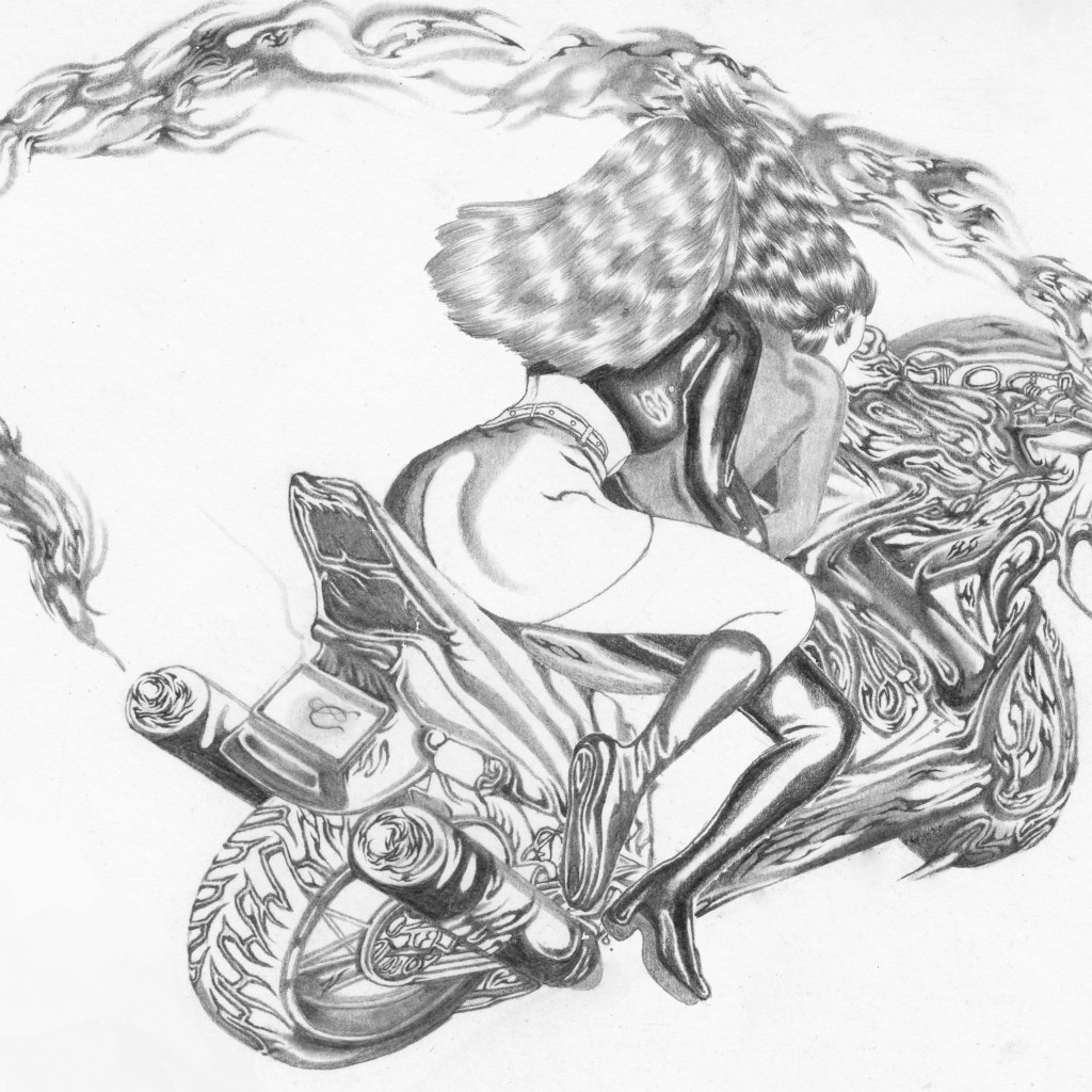 Woman on a motorbike