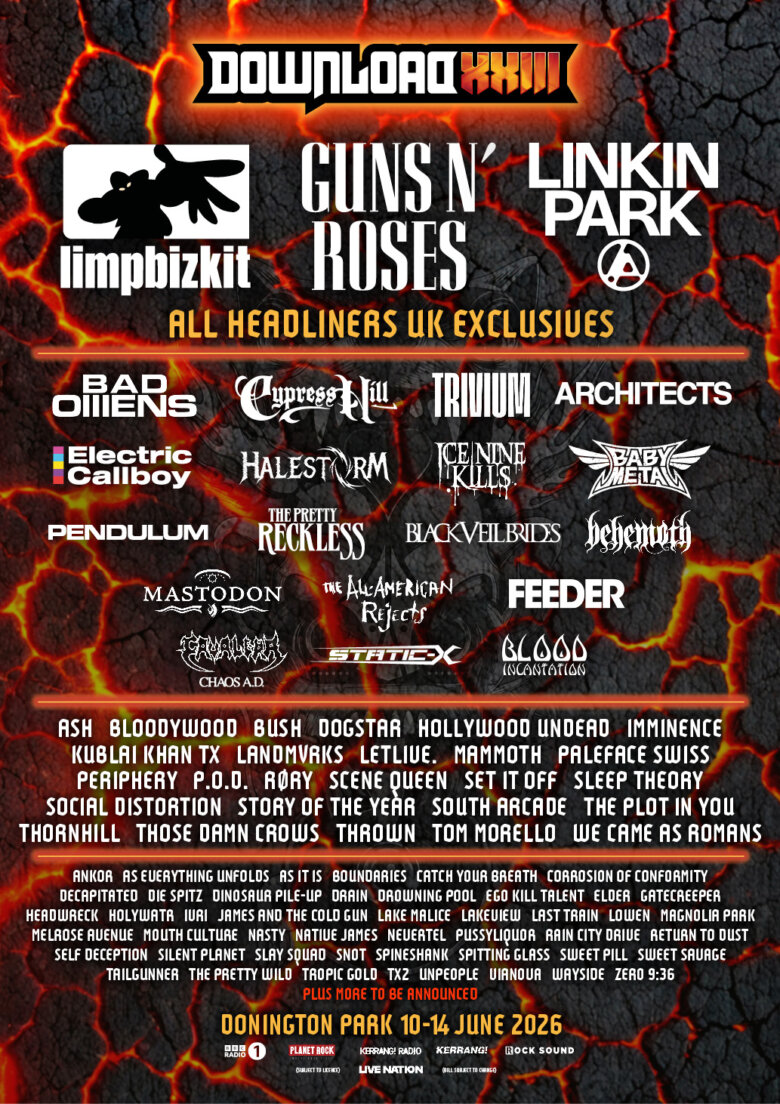 Download Festival announces 90 acts for 2026!